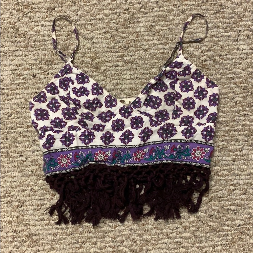 Free people fringe crop top
